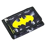 Baagl Brustbeutel Kinder - Geldbörse für Jungen - Geldbeutel, Mini Portemonnaie, Kleingeld Münzbörse (Batman Dark City)