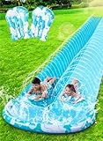 JOYIN 22,5ft/685.8cm Wasserrutsche und 2 Bodyboards, Garten-Wasserrutsche Sommer-Rutsch-Wasserrutschen Wasserspielzeug mit eingebautem Sprinkler für Outdoor-Wasserspaß für Kinder, Blau, Hellblau