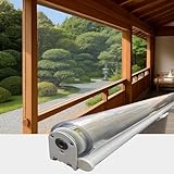 Windschutz Außenrollo Maßanfertigung Transparentes Wasserdichtes Rollo Winddichter Vorhang aus Kunststoff Seitenzug-Rollo für Balkon Terrassen Store Hotel Office Pavillon