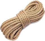 JUTESEIL 8mm 10m 100% Natur Deko Seil Kordel Jute Hanfseil Naturfasern Juteschnur Tau Garten Seil Jutekordel Tauwerk Outdoorseil Gartenseil dekoratives Element Interieur Exterieur Juteseil 8mm 10m