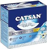 CATSAN Active Fresh – Katzenstreu aus Naturton mit Aktivkohle – Effektive Bindung von Geruch und Feuchtigkeit – 1 x 8 Liter