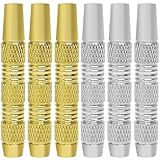 6 Stück Kupfer Dart Barrel Mit Gerändeltem Griff, 16 g Dart Barrels Set, Dart Barrels Ersatzzubehör, Gramm Ersatzfässer, Brass Soft-Darts Griff für Soft- und Steeldarts, Gold, Silber, Präzisions Barre