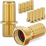 HB-DIGITAL 10x F-Stecker 7mm schmaler Mutter + 5X Profi SAT Koaxialkabel Adapter Verbinder F-Kupplung F-stecker für Fernsehkabel Antennenkabel Satelliten Kabel - Vergoldet