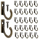 PERFETSELL 60 Stück Wandhaken Vintage Haken Antik Schlüsselhaken Bronze Einzelhaken mit Schrauben Kleine Garderobenhaken zum Schrauben für Schüssel Schmuck Taschen Handtücher Bad Küche