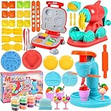 BNWRRCVKE Kinder Teigkneter Set, 51 Teile Modellierteig für Kinder, Modellierteig Modellierungsset, Geschenk für Jungen und Mädchen