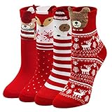 LOFIR Bunte Lustige Socken Damen Weihnachtssocken Tiermuster...