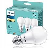 PHILIPS LED Classic E27,Warmweiss, Glühbirne, 3er Pack, 40 W, Matte LED Lampen mit Warmweißem Licht, Energiesparende E27 LED Beleuchtung Mit Langer Nutzlebensdauer