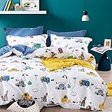 Kinderbettwäsche 100 x 135 Jungen Mädchen 100% Baumwolle Reißverschluss Bunt Babybettwäsche Kinder Bettwäsche Set (SZWY, 100 x 135 cm)