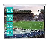 CCLIFE Beamer Leinwand Inklusiv Montagematerial 85/99 / 114 Zoll Projektionsleinwand Rolloleinwand heimkino Mobile