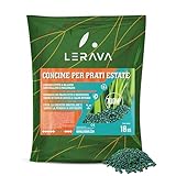 LERAVA Rasendünger Sommer - Langzeitdünger - wassersparender Anti-Stress-Rasendünger für heiße Sommertage - Ideal beim Einsatz von Mährobotern - 700m²