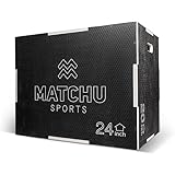 Matchu Sports | Plyo Box | Crossfit Box | Einstellbar in 51cm (20 Inch), 61cm (24 Inch) und 76cm (30 Inch) | Holz (2 cm dick) | Schwarz