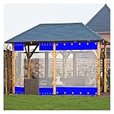 Strapazierfähiger wasserdichter Outdoor-Vorhang, 0,5 mm, transparente PVC-Plane mit Ösen für Garten, Garage, Zelt, Seitenteile (2,8 x 2,8 m), langlebige wetterfeste Abdeckung