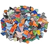 500g Bunte Glas-Mosaiksteine unregelmäßig Gemischte Glasmosaik Glas Mosaiksteine Bastelmix Dekoration Mosaiksteine Dekoration Mosaik Steine für DIY Handwerk Schmuckherstellung ca.300 Stück