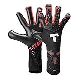 T1TAN Alien Black Energy 2.0 Torwarthandschuhe für Erwachsene, Fußballhandschuhe Unisex - Mixed Cut und 4mm Profi Grip - Gr. 10