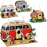 alles-meine.de GmbH Vogelhaus - Wohnwagen - Wohnmobil - Caravan - aus Holz - 28 cm - Nistkasten Vogelhäuschen Vogelnistkasten - für Garten & Balkon - Bunte Farben/Haus - zum Au..