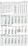 ZETTLER 3 Monatskalender 2024, im Format 30 x 48,8 cm (geöffnet), Monatsplaner mit Datumschieber, Bürokalender