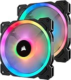 Corsair LL Series LL140 RGB 140 mm Dual Light Loop RGB LED PWM 2 Fan Pack with Lighting Node Pro (CO-9050074) (Renewed)