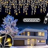 Monzana® Lichterkette 600 LED Außen Innen 20m Regenlichterkette Lichtervorhang Eisregen Fenster Deko Weihnachten Beleuchtung Warmweiß