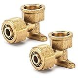 Beatific 2 Stück 1/2' Messing Wandscheibe, Schraubfitting Winkel Übergang 16x2 mm 90°, Verbundrohrsystem Schraub-Kupplung Winkel, 1/2' IG Wandwinkel, für Aluverbundrohr und Mehrschichtverbundrohr DVGW