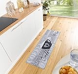 Hanse Home Cook & Clean Küchenläufer – Küchenteppich I Like Coffee Espresso Teppichläufer rutschfest Pflegeleicht Teppich Läufer für Küche, Flur, Eingangsbereich, Esszimmer – 50x150cm