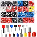 CoKeeSun 900 Stück Aderendhülsen Kit, 0.5-16mm² Isolierte Aderendhülsen Sortiment, Zwillinge Aderendhülsen und Einzeilige Aderendhülsen Set, Kabelendhülsen Set, mit Praktische Sortimentsbox