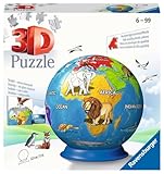 Ravensburger 3D Puzzle 11840 - Puzzle-Ball Kindererde - 72 Teile - Puzzle-Ball Globus für Kinder 6 Jahren, Yellow