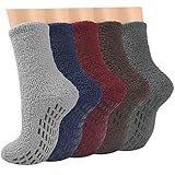 ILovDaisy 5 Paar Kuschelsocken Wintersocken Herren Damen, Warme Stoppersocken Thermosocken Flauschige Socken für Männer Dicke Bettsocken Weihnachtssocken Rutschfeste Haussocken 39-45