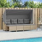 Juroupi 5-TLG. Garten-Sofagarnitur mit Kissen GartenmöBel Set Lounge Sofa Outdoor Gartenlounge Outdoor Beige Poly Rattan - 3261542