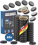 Magnet Set Schwarz [65 Stück - extra Stark] hitze- und korrosionsbeständige Keramik-Magnete 17,6 mm x 4,9 mm - langlebig für Innen- und Außenbereich - ideal für Haushalt, Schule, Büro und Werkstatt