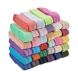 BENECREAT 37 Yards/34m 15mm breites Faltband Elastic Stretch FOE Gummiband für Baby Girl Hair Ties Stirnbänder, 34 Farben