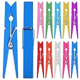 VILLFUL Robuste Holz Wäscheklammern 100 Stück 29 Zoll Farbenfrohe Wäscheklammern für Dekoration und Wäscheaufhängen Zuhause und Garten