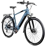 ZÜNDAPP Ebike Herren 28 Zoll Trekkingfahrrad | E Bike 8 Gänge 175-195 cm Elektro Fahrrad | E-Bike Elektrofahrrad mit hydraulischen Scheibenbremsen | Z810 (brillantblau, 52 cm)