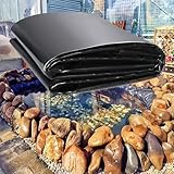 unmjgybc Teichfolie aus HDPE, 1 x 187 m, schwarze Gummibeschichtung für den Teich für Landschaftsbau, Wasserfälle und kleine Teiche