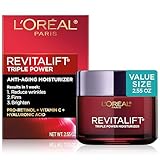 L'Oreal Paris Anti-Aging Day Moisturizer With Pro-retinol, Vitamin C + Hyaluronic Acid | Revitalift Triple Power Lzr, 75 Milliliters