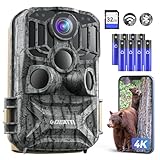 DEATTI Wildkamera mit Handyübertragung APP, 4K 48MP HD WLAN Bluetooth Wildkamera mit Bewegungsmelder Nachtsicht, 120 °Weitwinkel Wildtierkamera, IP66 Wasserdicht, 32GB SD Karte und 8*Akku