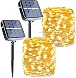 Joomer 2 Stück Solar Lichterkette Aussen, 12M 120 LED...