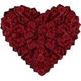 SkyGad Künstliche Rosenblätter, 1200 Stück Romantische Dekoration Hochzeit und Schlafzimmer Schöne Rosenblätter als Geburtstagsgeschenk für Ihn Fantastische Geburtstagsdekoration (Dunkelrot)