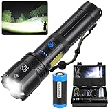 ZEUSFIRE Taschenlampe Led 100000 Lumen, Extrem Hell Taschenlampe USB Aufladbar Taktische Taschenlampen Mit holster P70.2, IPX7 Wasserdicht 7 Lichtmodi für Camping Wandern Notfälle