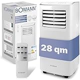 Bomann® Klimaanlage, 3in1 Klimagerät zum Kühlen, Entfeuchten und Ventilieren, mobiles Klimagerät leise mit 7.000 BTU Kühlleistung, Mobile Klimaanlage mit Abluftschlauch und Timer, CL 6061 CB, Weiß