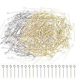 ZORVYN 400 Stück Nietstifte Schmuckherstellung, Schmuckherstellung ZubehöR Etwa, Kettelstifte Verschiedene GrößEn, Kettelstifte Ohrring Stecker FüR Schmuck Diy