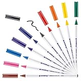 edding 4600 Textilstift - 10 Farben im Set (Basic) - Rundspitze 1 mm - Textilstifte waschmaschinenfest (60 °C) zum Stoff bemalen - Stoffmalstift