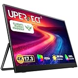 UPERFECT Portable Monitor 4K 17,3 Zoll 100% AdobeRGB 1500:1 500 Nits mit Integrierte Halterung Mini HDMI USB C für Laptop, PC, Xbo, PS4/5, Switch, VESA-kompatibel