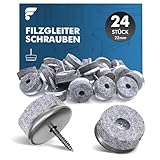 shinfly Filzgleiter für Stühle 24 Stück - Ø 22mm Stuhl Filzgleiter Schrauben mit 4mm dickem Filz - Möbelgleiter Filz Stuhlgleiter für Stühle Möbel Böden