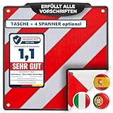 MATADORES Premium 3in1 Warntafel für Italien UND Spanien + Portugal | Aluminium, 50x50cm, reflektierend | Für Fahrradträger/Heckträger, Wohnmobil