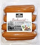 Delikatess Schäldarm Bockwurst frisch, zart & knackig | Würstchen geräuchert | Ideal für Curry-Wurst Premium-Qualität 8 x 100g