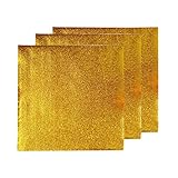 Yardwe 500pcs Pralinenverpackungen Quadratische Goldene Aluminiumfolie Süße Verpackungen Zuckerfolie Geschenkpapier für DIY-Bonbons Schokoladenhochzeits-Geburtstagsfeier Bevorzugt 12X12cm