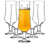 KADAX Biergläser, Trinkgläser aus hochwertigem Glas, 6er Set, 360 ml, Wassergläser, Saftgläser mit Fuß, Gläser für Wasser, Drink, Cocktailgläser, Getränkegläser, spülmaschinenfest