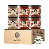 Little Lunch Fertiggerichte Kennenlernbox Pasta & Risotto, Pasta Napoli, Vegetarische Bolognese, Pilz Risotto, Ready Meal, 100% Bio, Veggie, 6er Pack, 6 x 350g