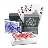 Bullets Playing Cards Profi Plastik Pokerkarten wasserfest Doppelpack Vier Eckzeichen - Deluxe Kartenspiele mit Jumbo Index - für Texas Holdem Poker