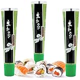 Wasabi-O Wasabi-Paste 43 g, echte japanische Wasabi-Sauce, frische japanische Wasabi-Paste zum Dippen mit Sushi, Lachs, Sashimi, Meeresfrüchten – Vegan, Vegetarisch, Halal (3 Stück)